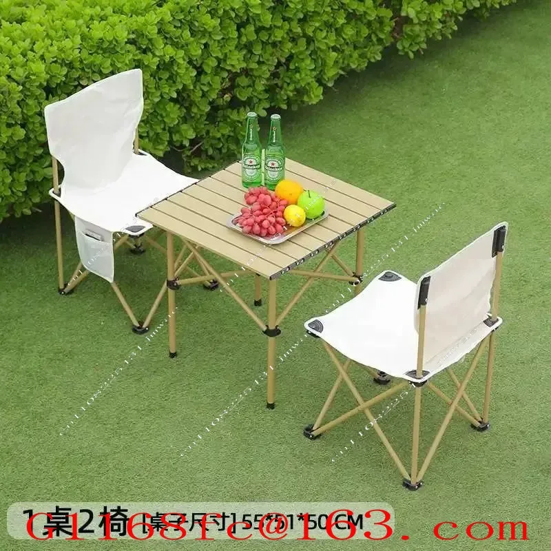 Outdoor Tables and Chairs Folding Table Portable Set Egg Roll Camping Picnic Table
