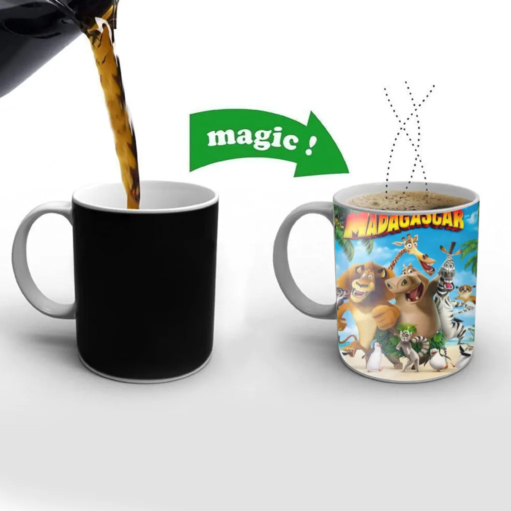 

Madagascar Ceramics Coffee Mug Thermal Color-changing Birthday Gift Back To School Mug