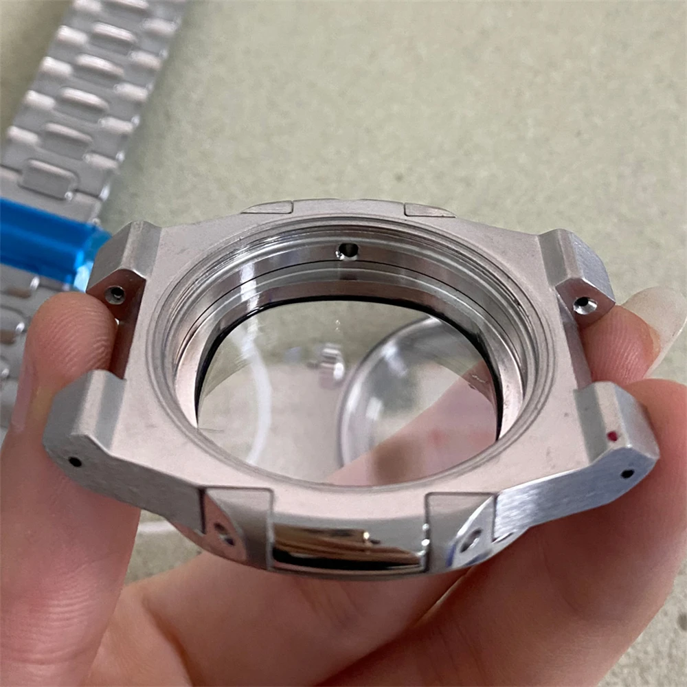 NH35 Sapphire Glass Watch Case, 41mm Stainless Steel Case Strap Dial Hands Kit for NH35 NH36 Movement