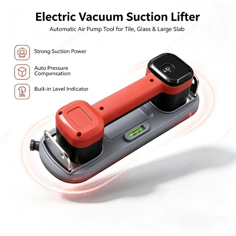 Electric Vacuum Suction Cup Auto Air Refill, Powerful Pump Lifter for Tile, Large Slab and Glass Moving Installation