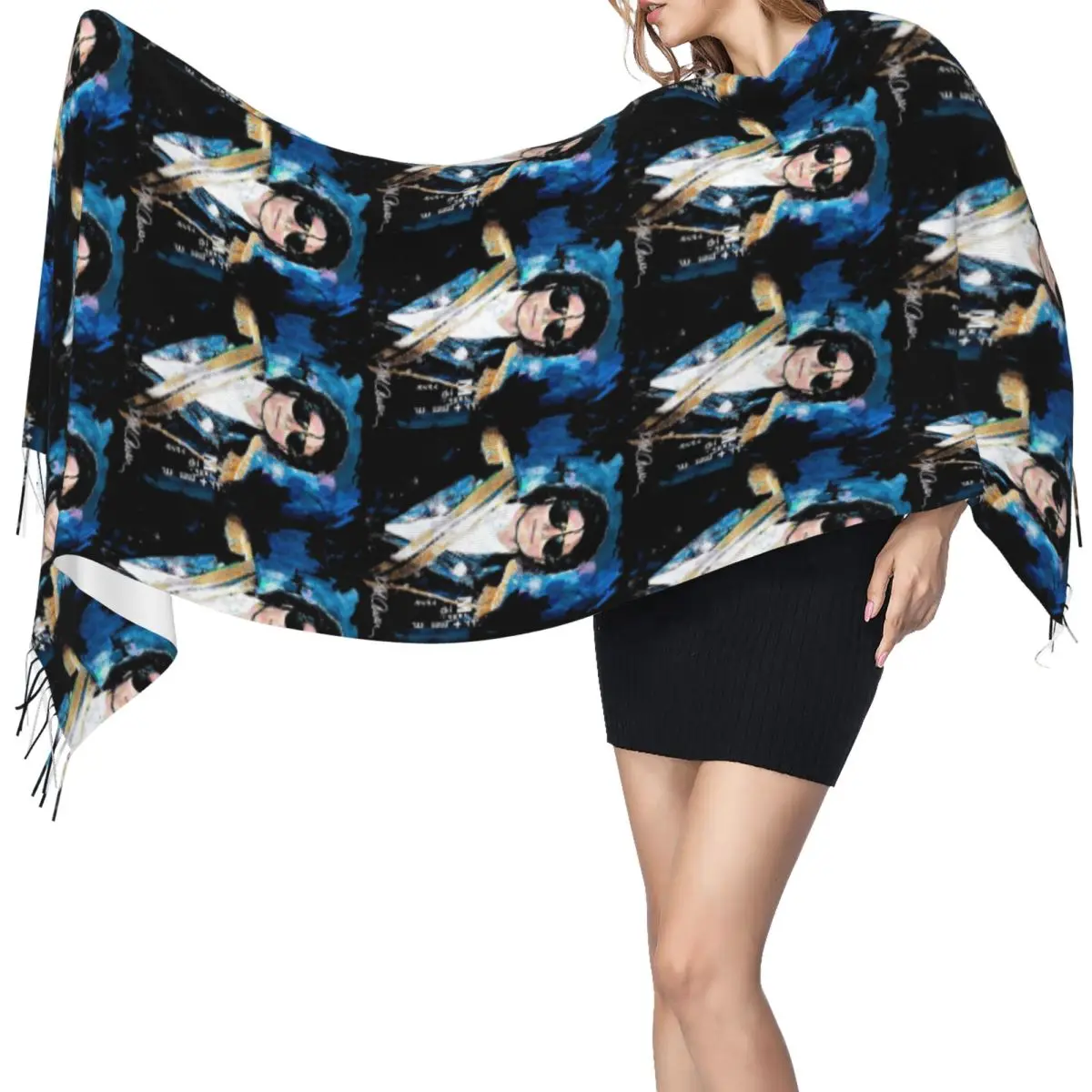 

Майкл 1984 Грэмми Джексон поп-арт портретный шарф шарфы с кисточками женские мягкие теплые шали и накидки длинная осенне-зимняя шаль накидка