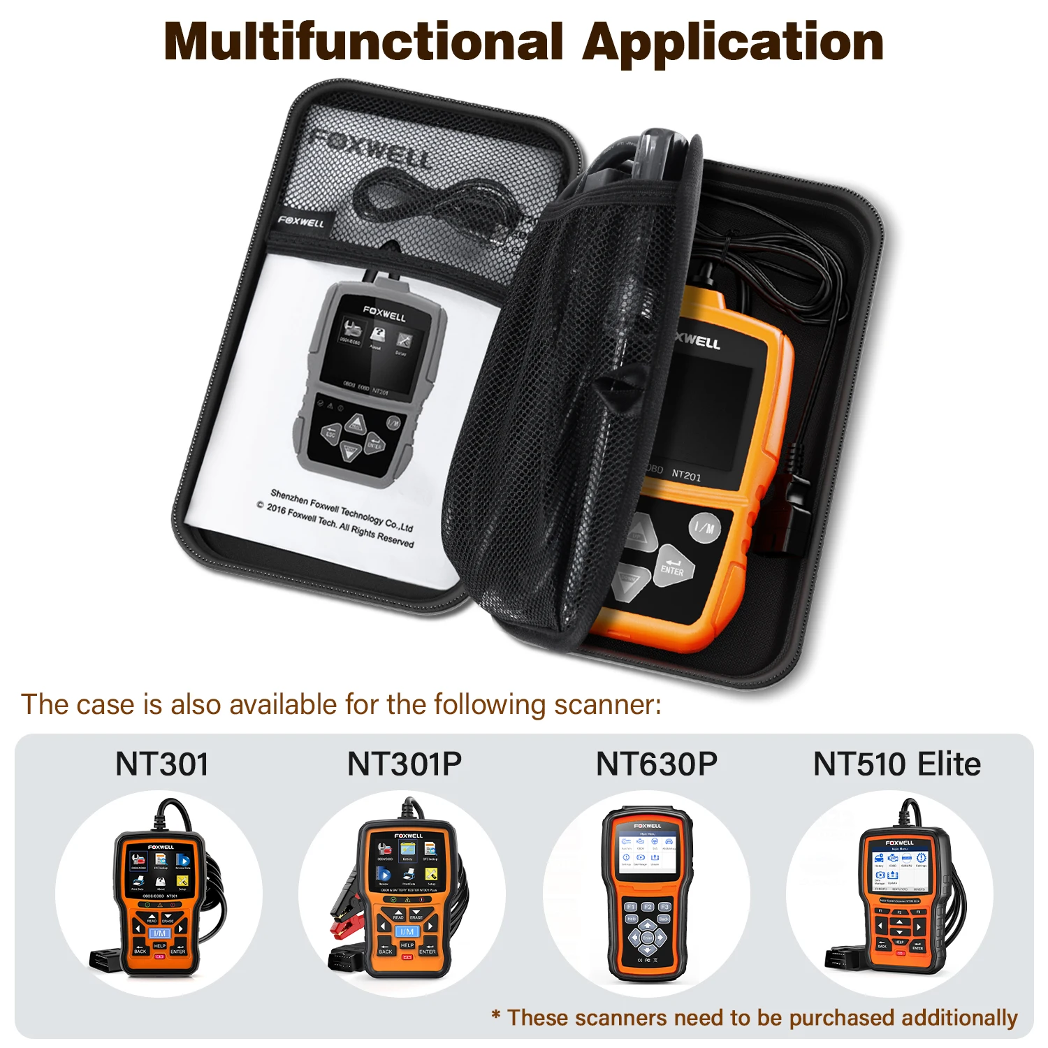 Foxwell diagnose tool case für nt301 nt510 nt201 scanner aufbewahrung sbox universelle nylon reiß verschluss tasche tragbare eva tasche paket