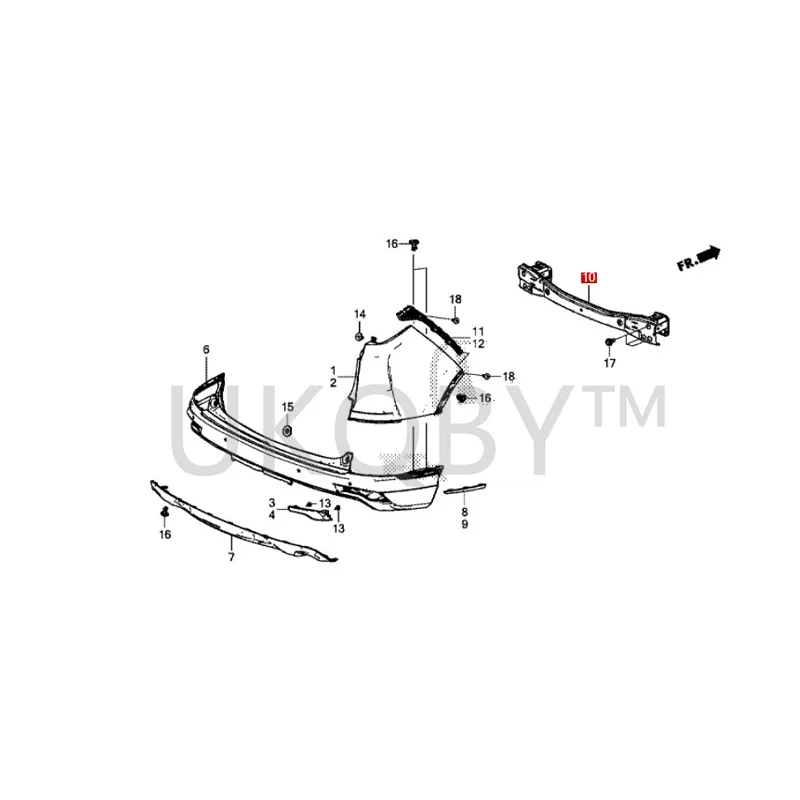 71530TMET00 Suitable for Ho nd a CR-V Rear bumper frame Rear bumper crossbeam