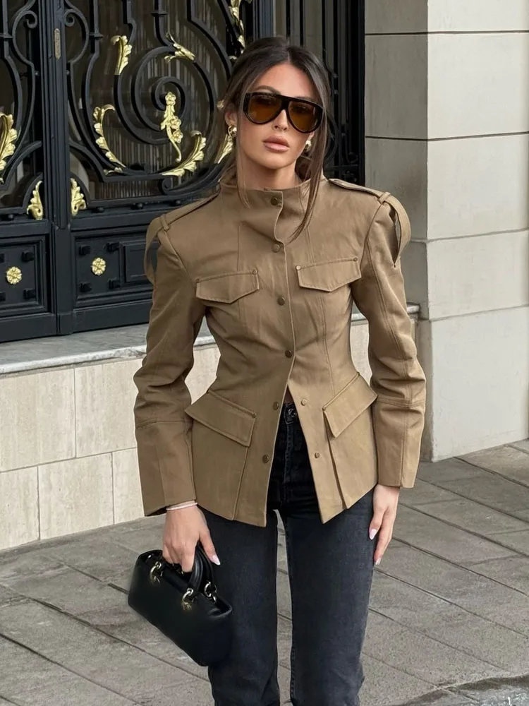 HH Women New Fashion Long Sleeve Single Breasted Pocket Decorate Casual Coat Woman Spring Elegant Jacket Chic Commuter Blazer