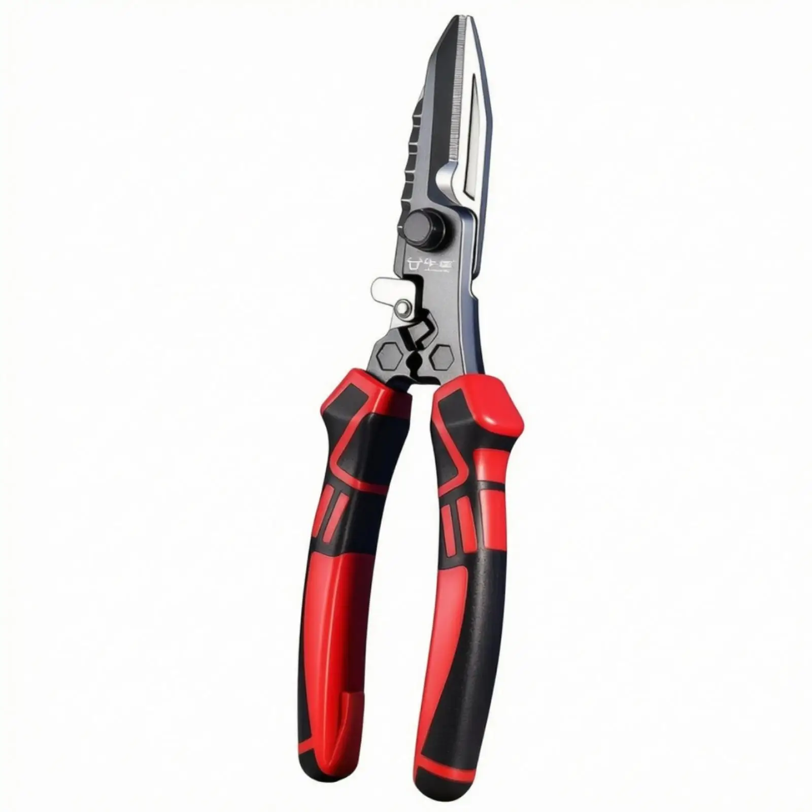 Rotating Head Industrial Shears for Precise Metal Work with Textured Handles for Garage and Workshop Use