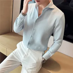 Chemises à manches longues Slim Fit pour hommes, chemises provoqué décontractées, vêtements de marque, haute qualité, affaires, mode masculine, grande taille, 3XL, printemps