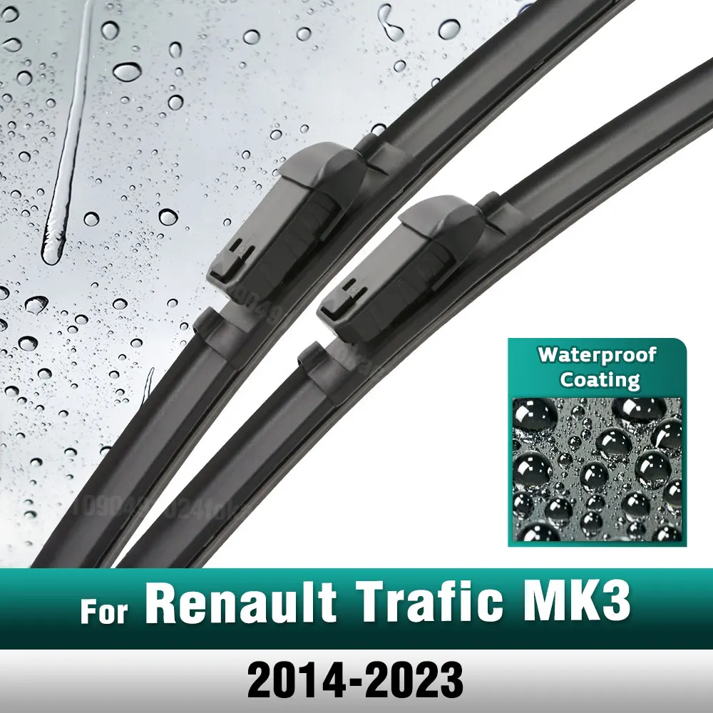 

Silicone & rubber Front Wiper Blades Set For Renault Trafic MK3 2014 - 2023 Windshield Windscreen Window Brush 26"+19"