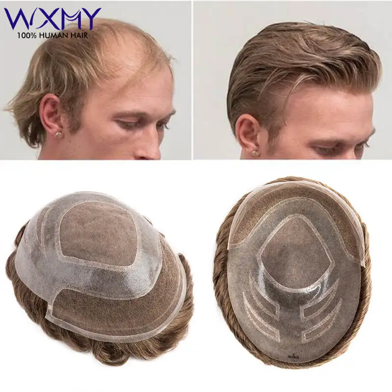 Versalite Toupee Men's Wig Male Hair Prosthesis Mono & Pu With Swiss Lace Front Natural Human Hair Wigs For Men Exhuast Systems