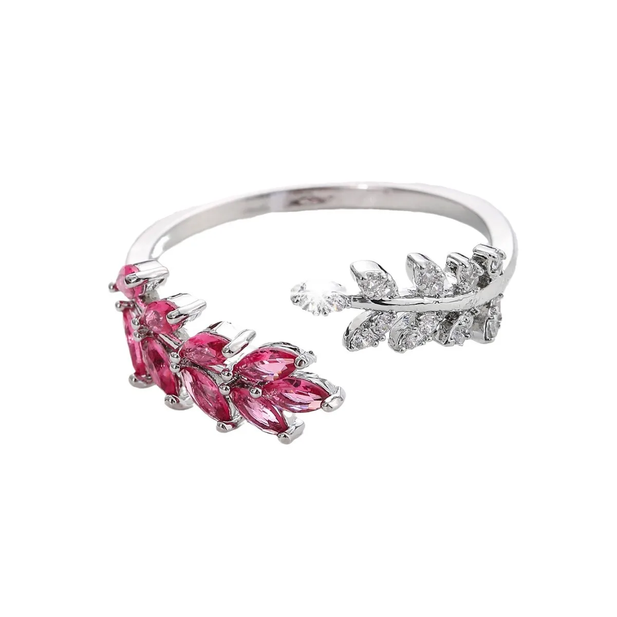 Best-selling Simple Creative Leaf and Wheat Ear Design Exquisite Light Luxury Versatile for Daily Use Casual Open-top Ring 2026