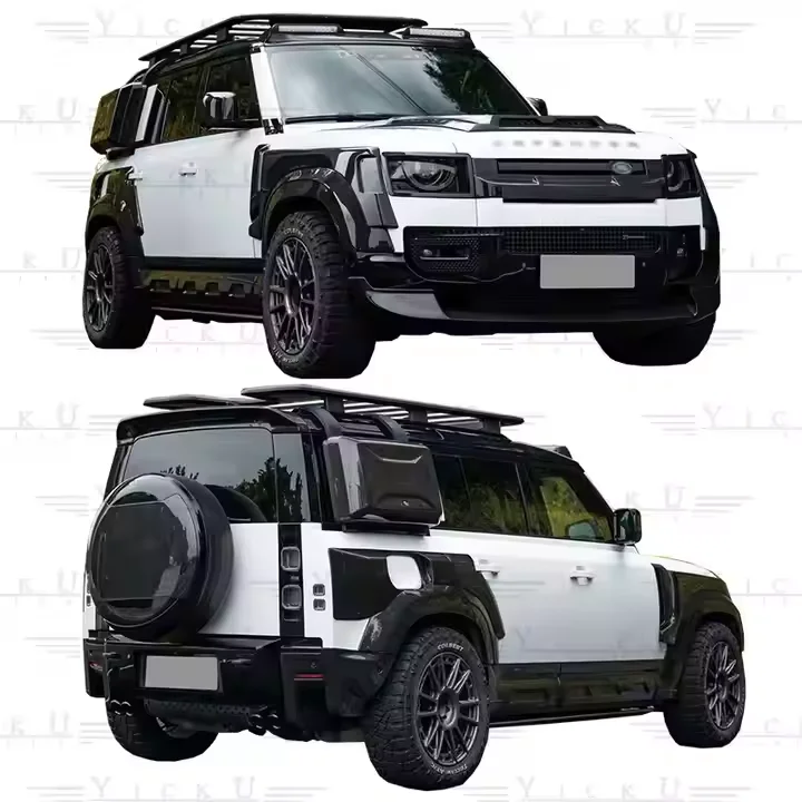Custom made High Quality Body Kit forLand Rover Defender Upgrade KN Style Front Lip Sider Skirts Wheel Eyebrow Dry Carbon Fiber