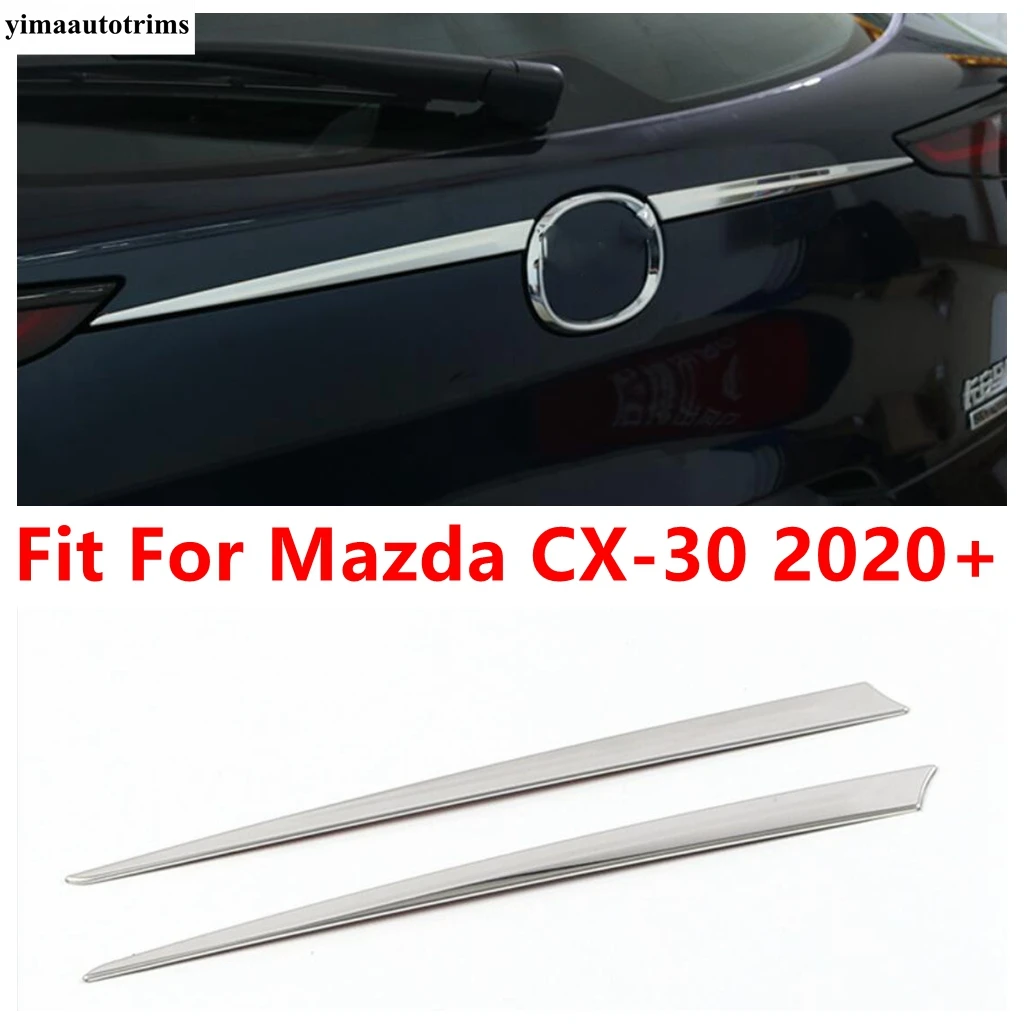 

Car Rear Trunk Tailgate Door Strip Decoration Cover Trim Stainless Steel Accessories Exterior Refit For Mazda CX-30 2020 - 2024