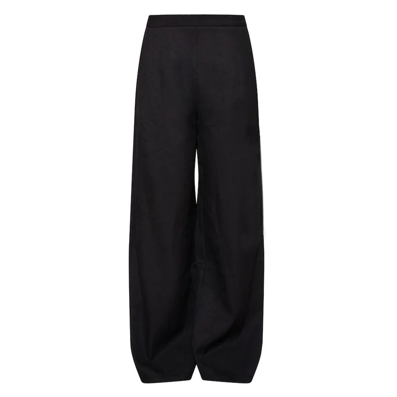 2025 Chique elastische broek met wijde pijpen Dames Normale taille Afslankende zwarte dagelijkse kantoor-casual broek