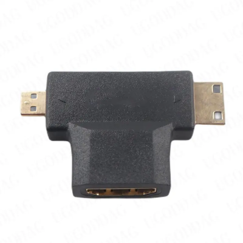 Męski na żeński Mini/Micro/HDMI-kompatybilny 2 w 1 przedłużacz złącze adaptera konwerter adaptera przedłużenie kabla