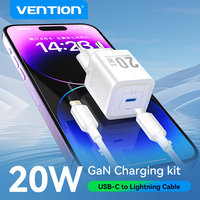 Vention 20W GaN Charging Kit PD3.0 USB Type C Fast Charger for iPhone 15 14 13 12 Pro Xiaomi Samsung Galaxy Mobile Phone Charger