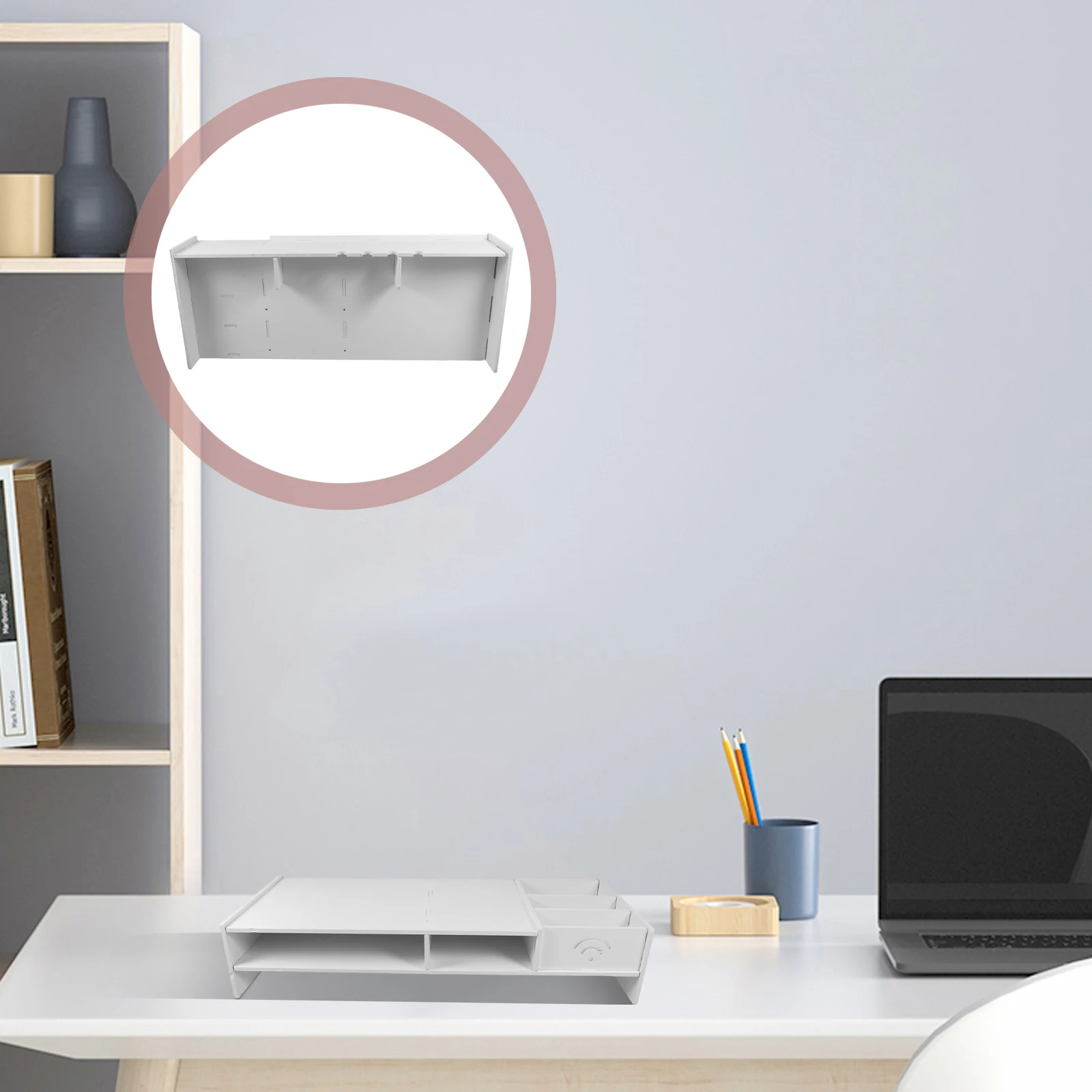 

Multifunctional Desktop Monitor Riser With Drawer Laptop Stand For Office Desk Organizer -Saving Stand For Computer