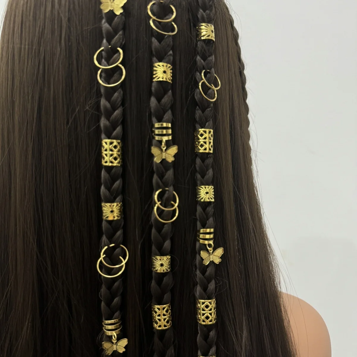 35 Pcs Hollow Braid Hair Extension Rings DIY Dreadlock Wig Accessories Non Slip Strong Grip