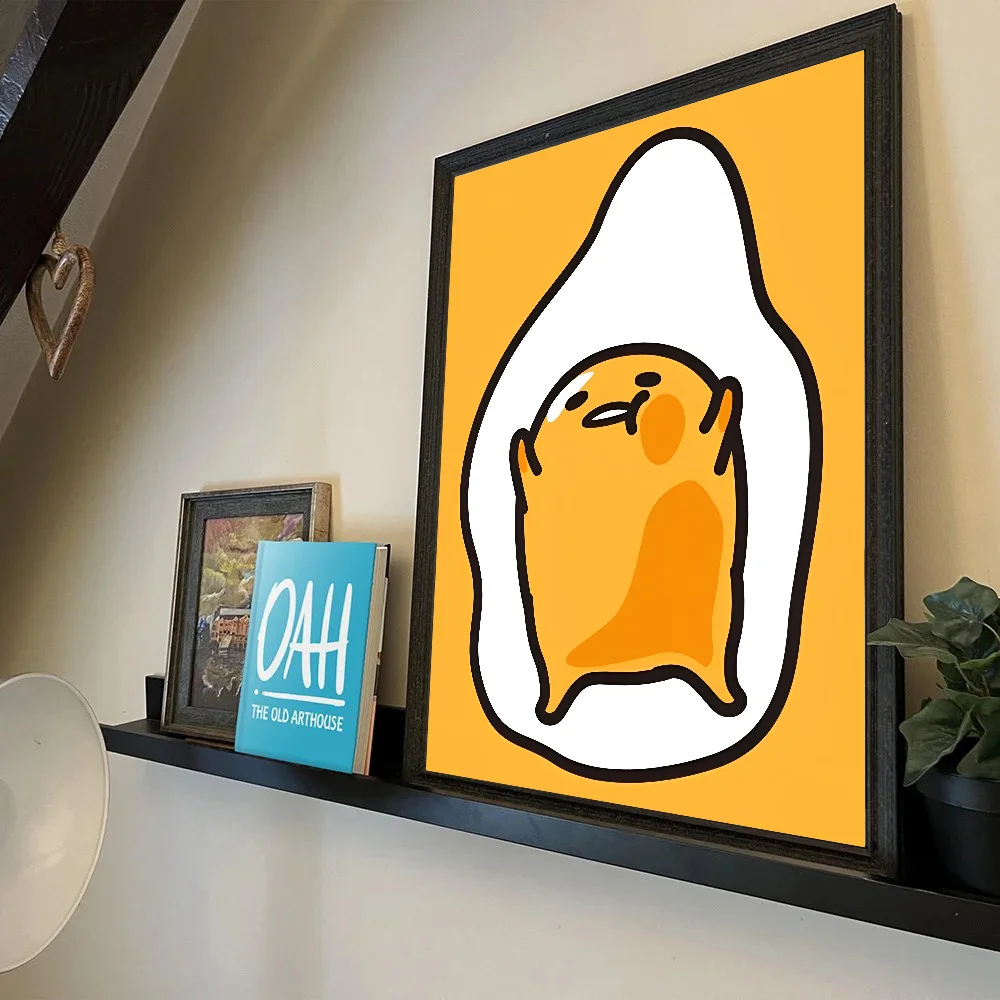 1 قطعة أنيمي الأصفر G-Gudetama المشارك ذاتية اللصق الفن ورق مقاوم للماء ملصق مقهى بار غرفة جدار ديكور
