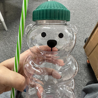 2025 New 500ML Cartoon Bear Shaped Coffee Mug Cute Bear Mug Glass Cup With Straw Transparent Creative Milk Coffee Water Cups