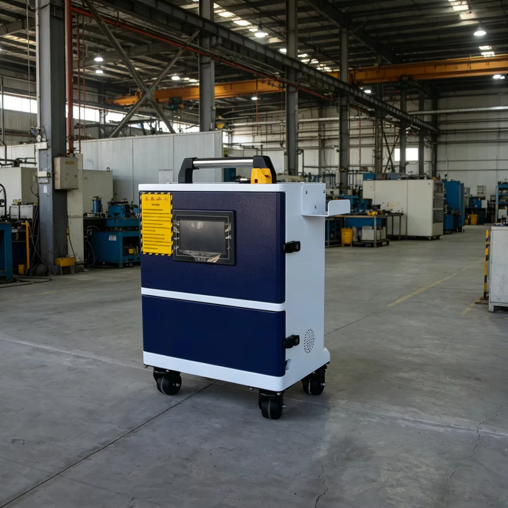 Industrial Trolley Pulse Laser Rust Remover 1064nm 100W, Lightweight Laser Cleaning Machine For On-site Metal Derusting Work