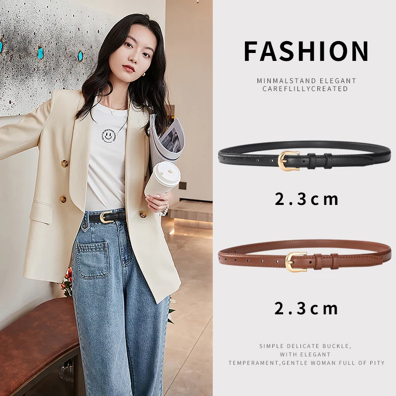 

New Retro Soft Women's Pin Buckle Thin Belt Trendy Women's Skirt Jeans Belt Fashionable Women's Waist Accessories