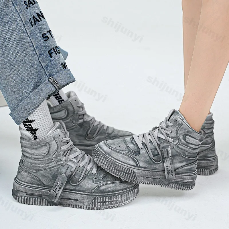 2025 خريف جديد تصميم الأزياء المتخصصة سميكة وحيد عالية أعلى حذاء كاجوال للأزواج مريحة العصرية منصة تنوعا أحذية رياضية