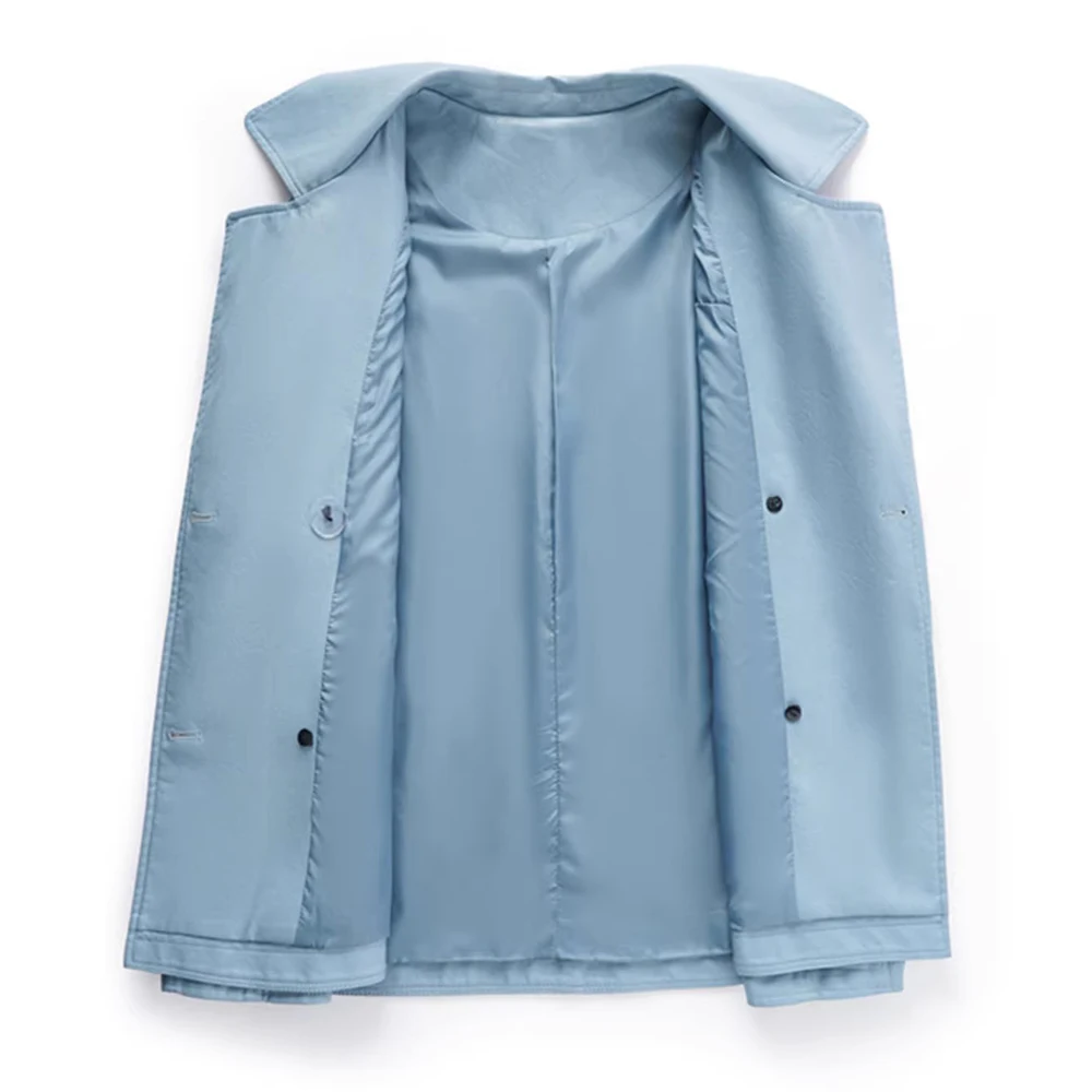 Nouvelle veste courte en cuir décontractée pour femme, col rabattu, double boutonnage, coupe ample, mode printemps-automne