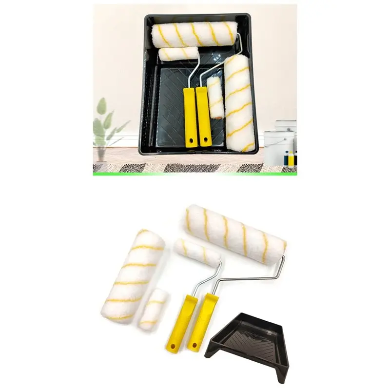 T19C High Absorbency Paint Roller Kit, Reusable Washable Paint Rollers& Brushes Paint Tray-House Painting Supplies