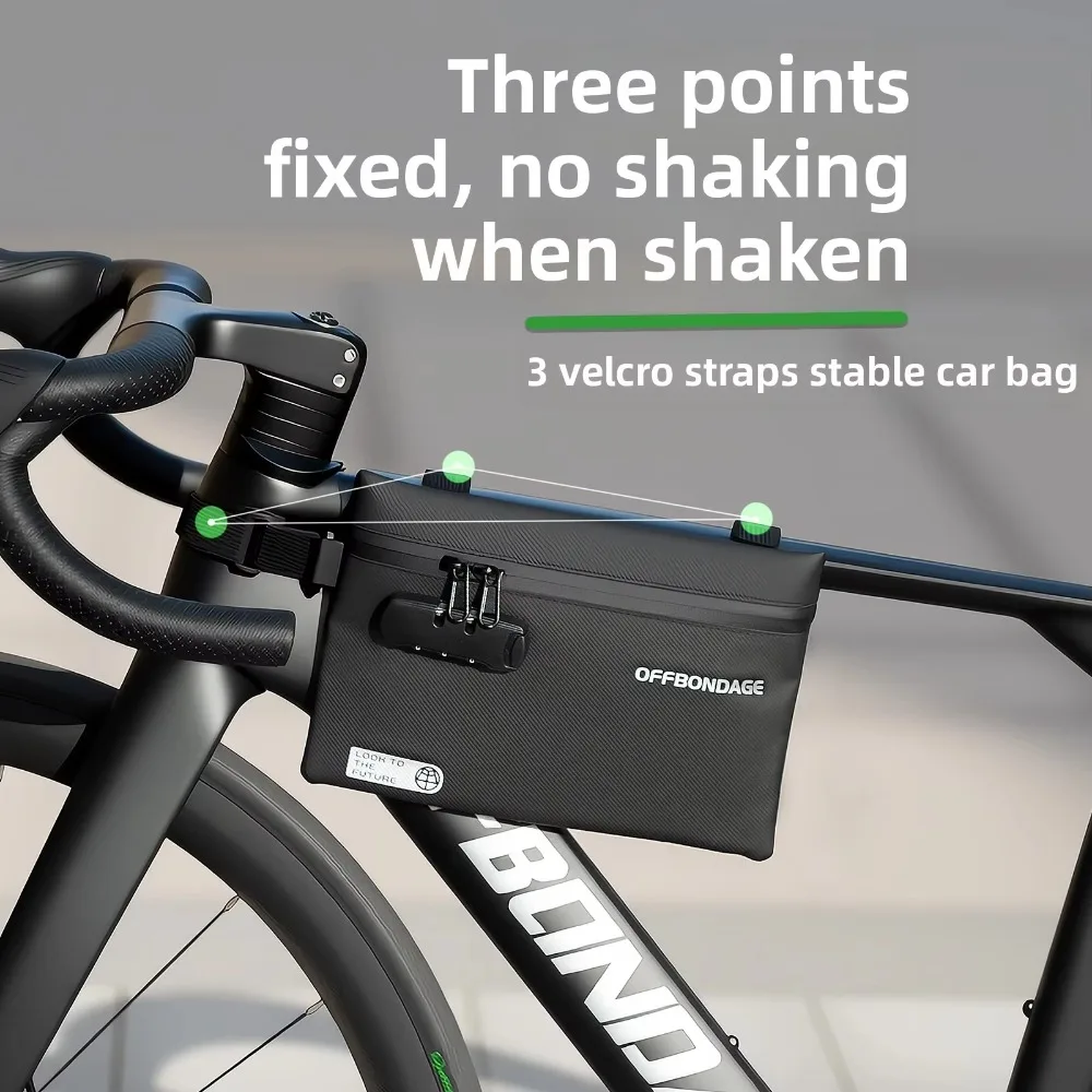 

Водонепроницаемая велосипедная сумка под трубку, регулируемые ремни, сверхлегкая сумка с паролем, противоугонное боковое крепление