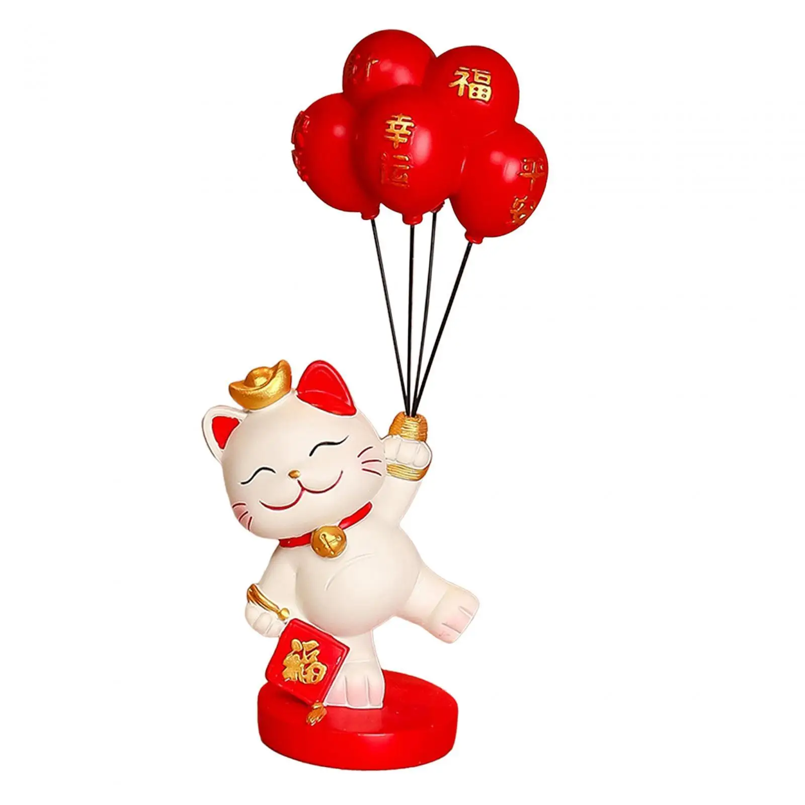 Cat Statue, Cat Figurine, Tabletop Ornament Animal Sculpture for New Year