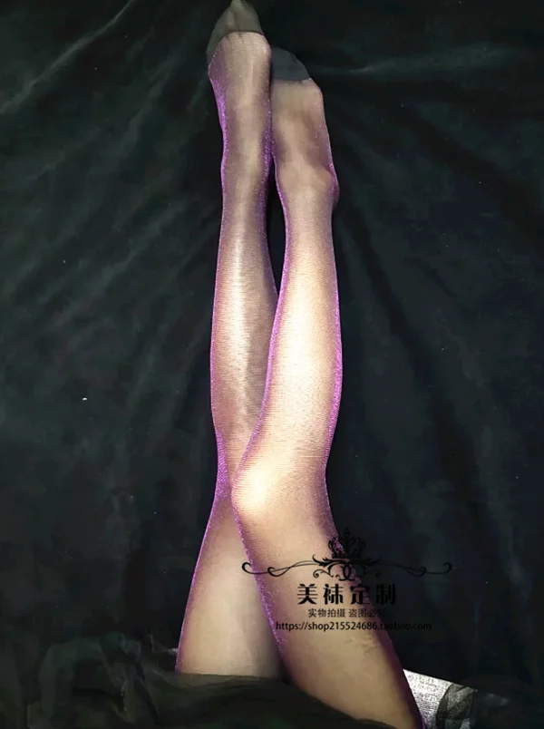 2022 New Korean Silk Stockings Silver Silk Panties Ultra Thin Transparent Black Silk Stockings Shiny Silk Panties Women