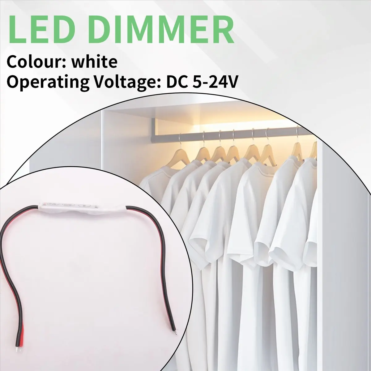 【A01R~】 LED Dimmer 12A 5-24V for LED Strips Monochrome Controller