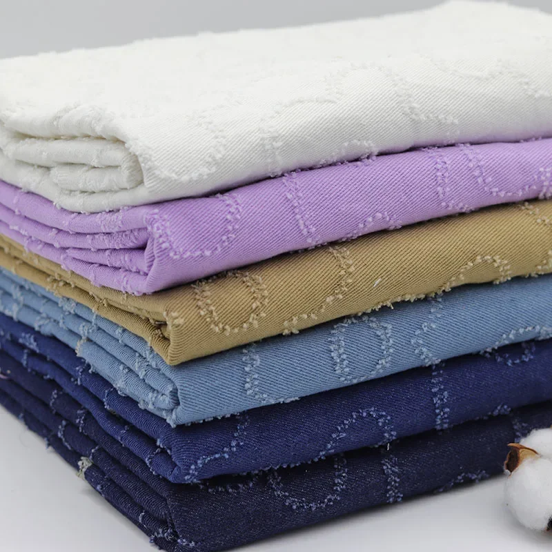 

Джинсовая ткань с крючком и цветком, плотный материал из чистого хлопка для одежды, сумка ручной работы, дизайнерское шитье своими руками по метрам, ткань