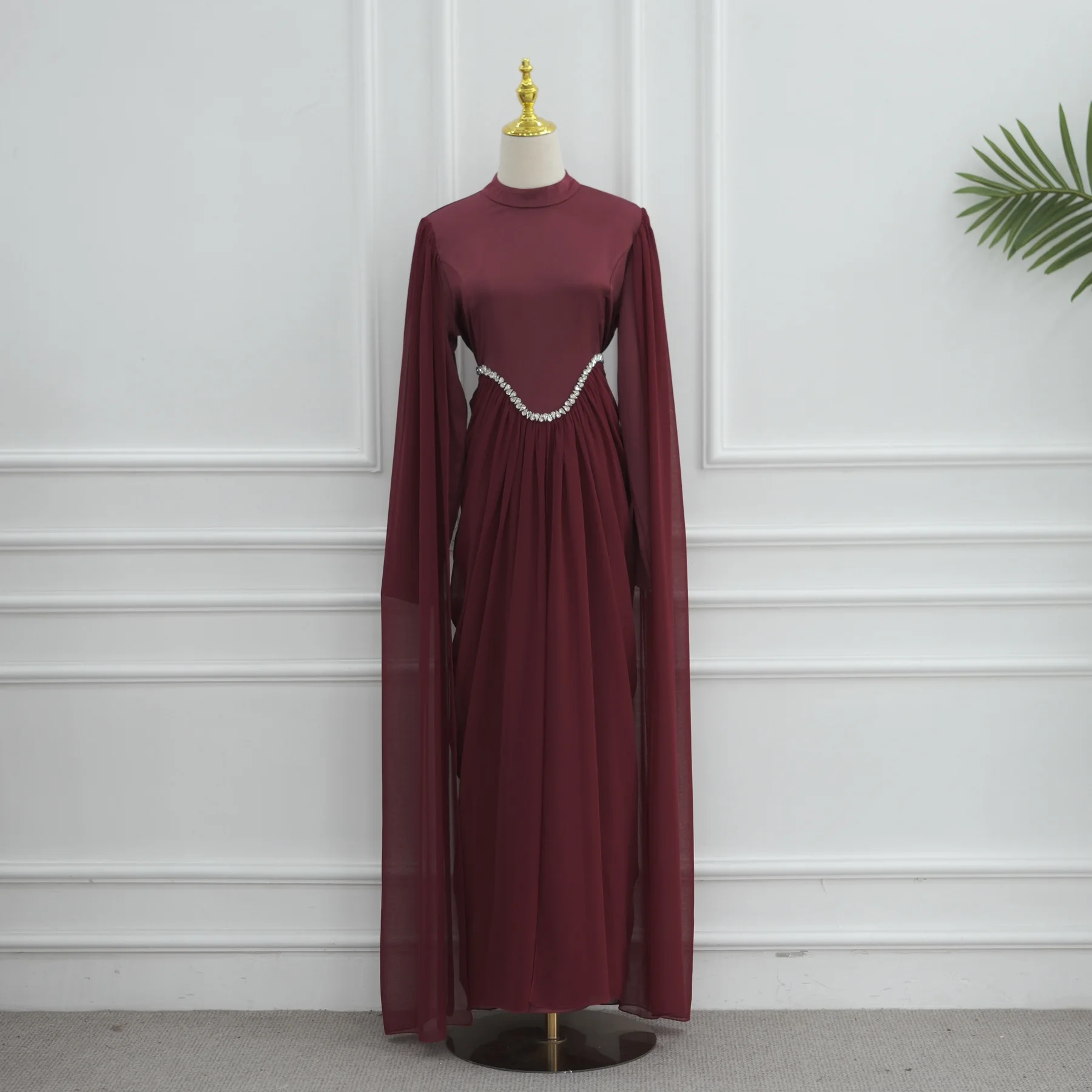 

Fashion Diamonds Abayas Women Dubai Dress Long Sleeve Evening Turkey Kaftan Muslim Dress Djellaba Jalabiya Caftan Marocain Femme