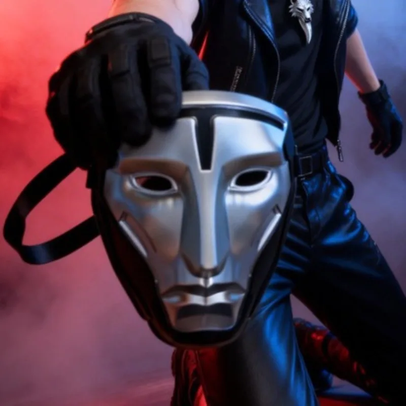 Full Face PVC Mask for Men Motorcycle Cycling CS Game Cosplay Masquerade Mask Carnival Party Cool Stage Dance Mask