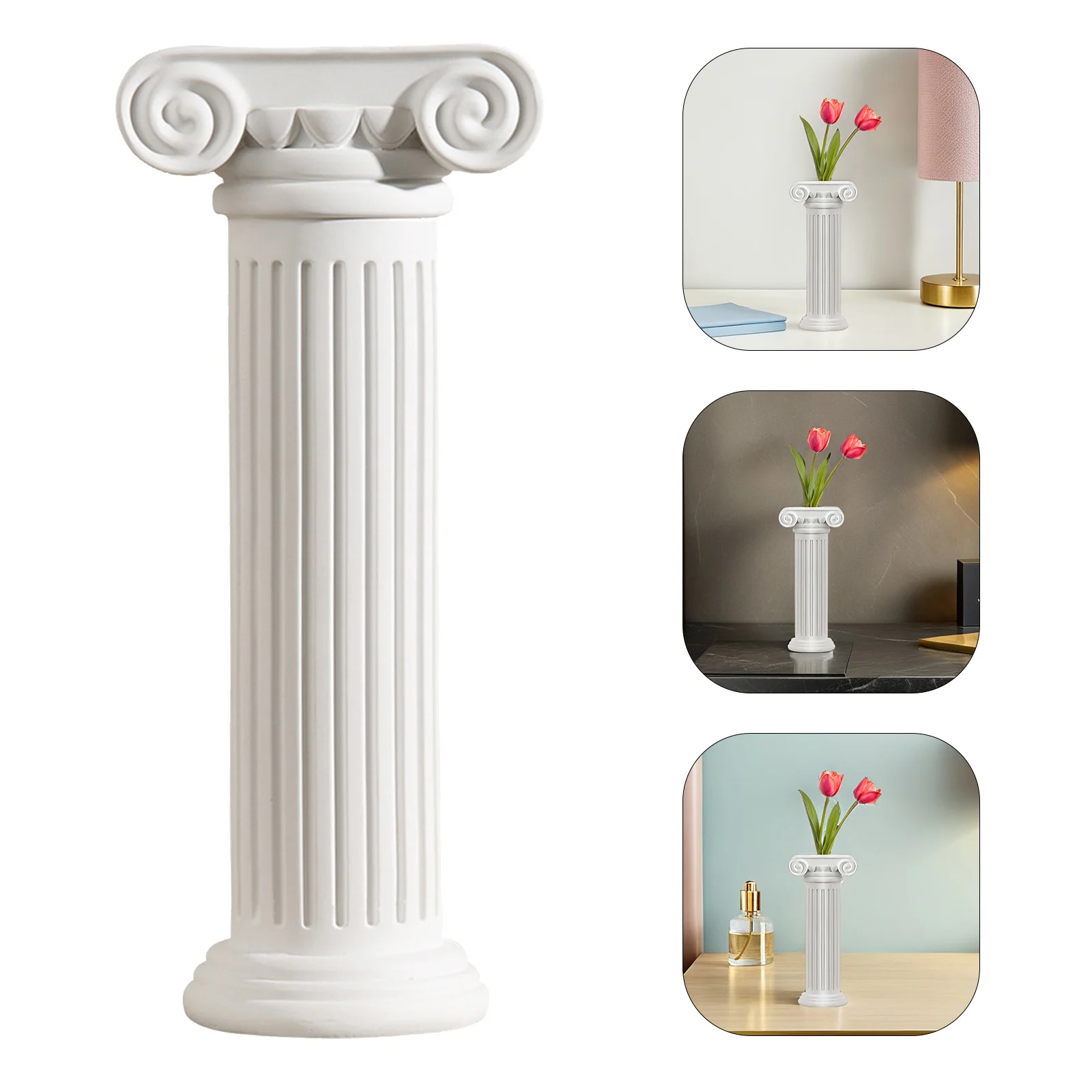 

Roman Pillar Flower Vase Resin Retro Decorative Planter Wedding Party Home Garden Flower Arrangement Decorative