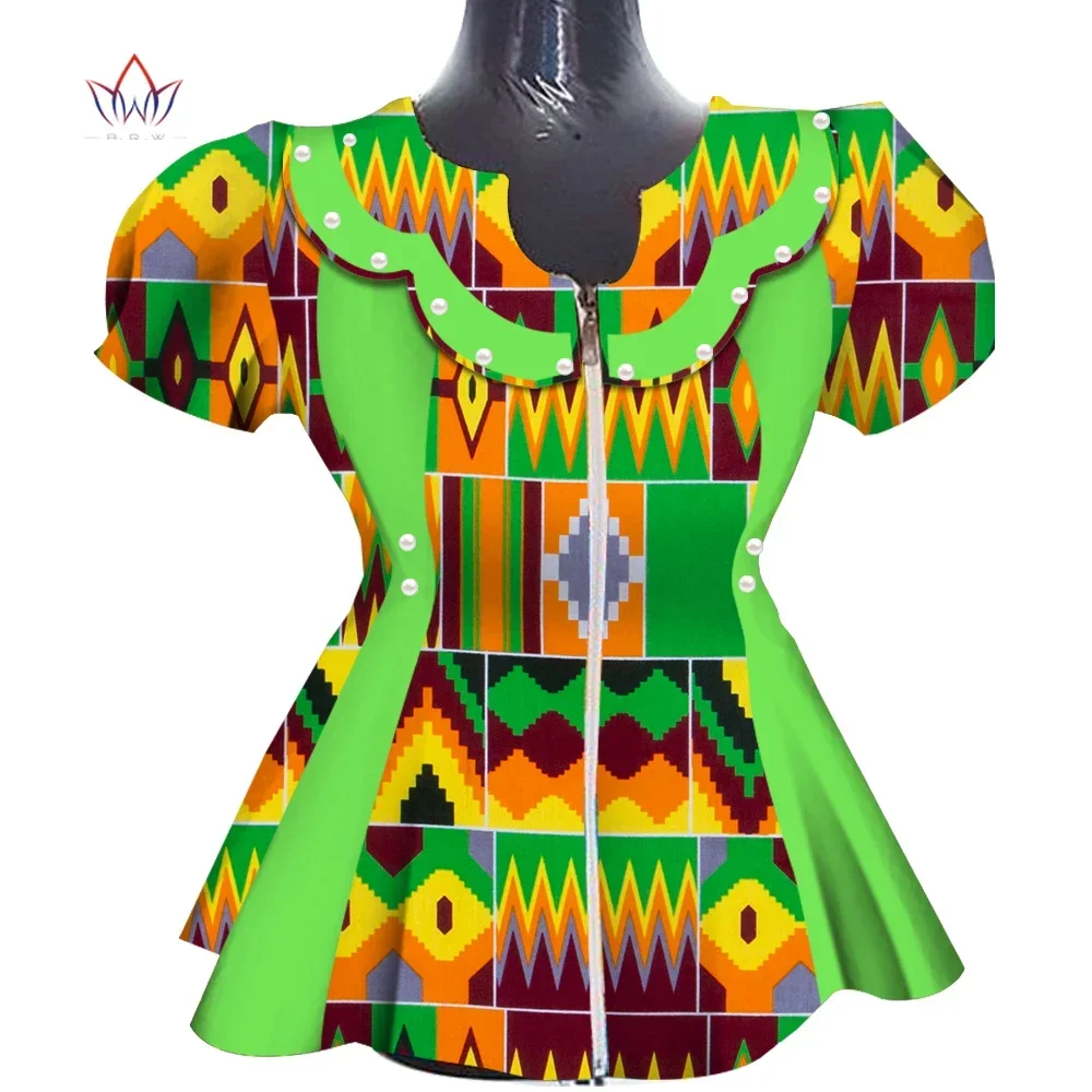 

Dashiki African Print Tops Shirt for Women Africa Modern Style Bazin Riche Tops Plus Size Traditional Women Clothing WY5019