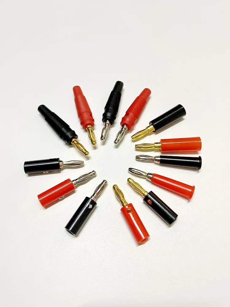 

4mm diameter Zinc Alloy Material Soft PVC Hard ABS Red Black Sleeve Connector Terminal Post Cross lantern Shaped Banana Plug