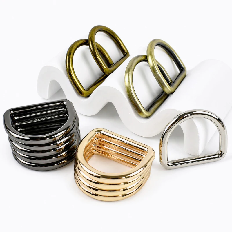 10/20/30Pcs 10-38mm D Ring Metal Bag Strap Buckles Dog Collars Seamless Dee Rings Hook D-Shape Buckle Clips for Handle Accessory