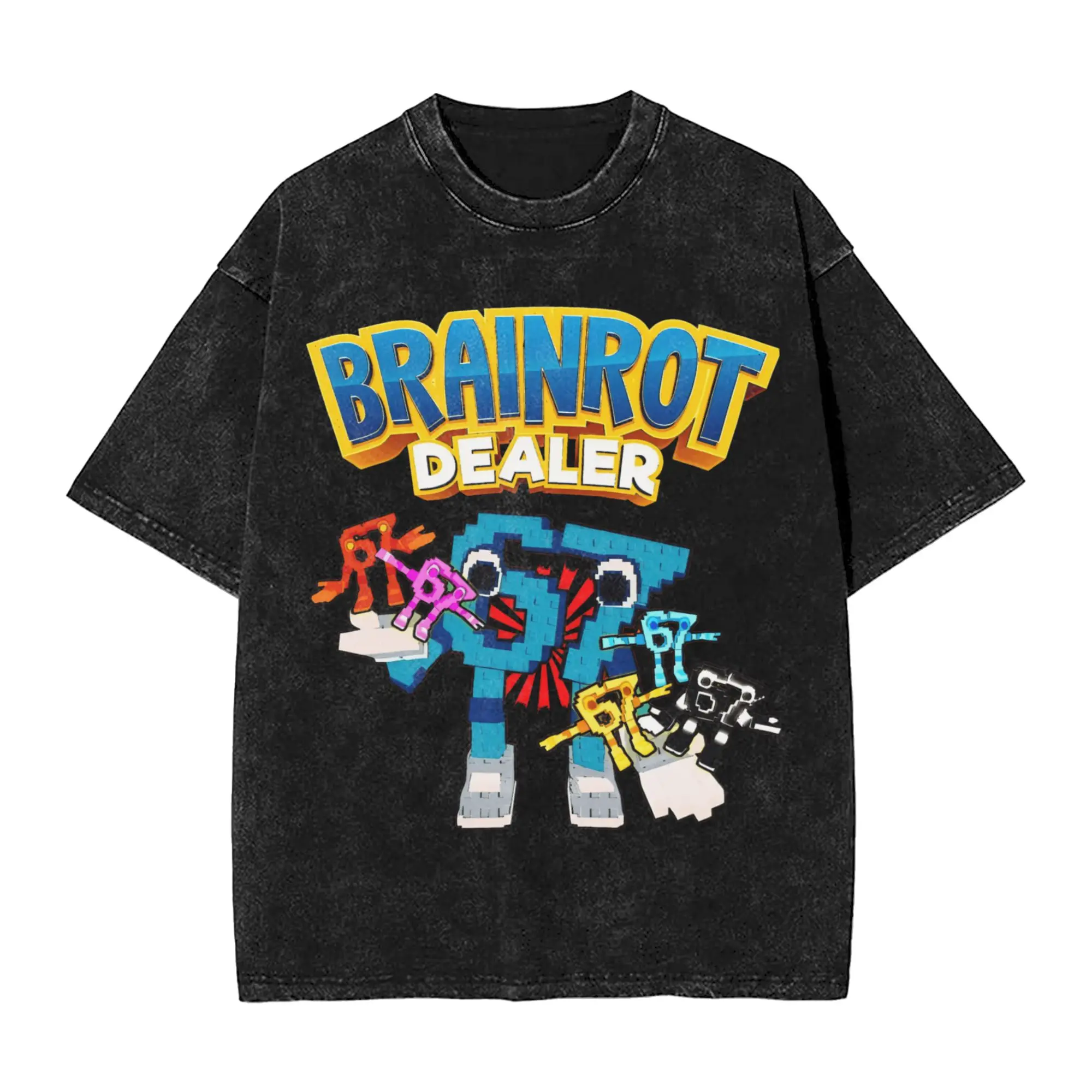 

Забавные футболки Brainrot, мужские винтажные футболки из 100% хлопка с круглым вырезом, футболка с короткими рукавами, идея подарка, одежда,