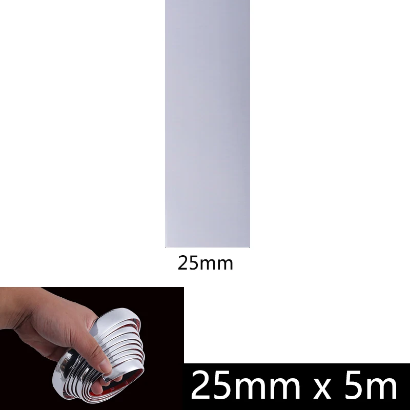 NIEEXW 3M/5M Chrom Moulding Trim Auto Tür Schutz Aufkleber Streifen Stoßstange Grill Auto Anti-Kollision Band tür Rand Schutz Platte Aufkleber 5
