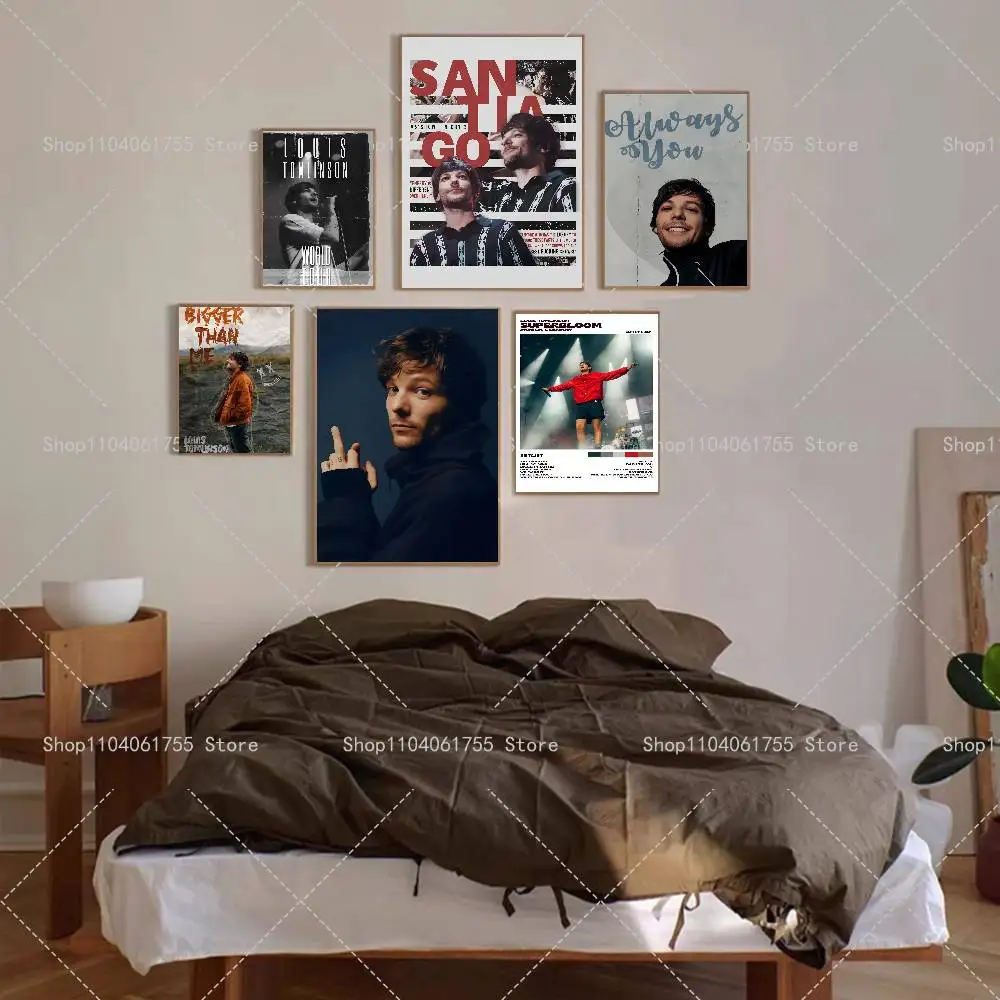 Singer L-Louis T-Tomlinson Poster Self-adhesive Art Waterproof Paper Sticker Coffee House Bar Room Wall Decor
