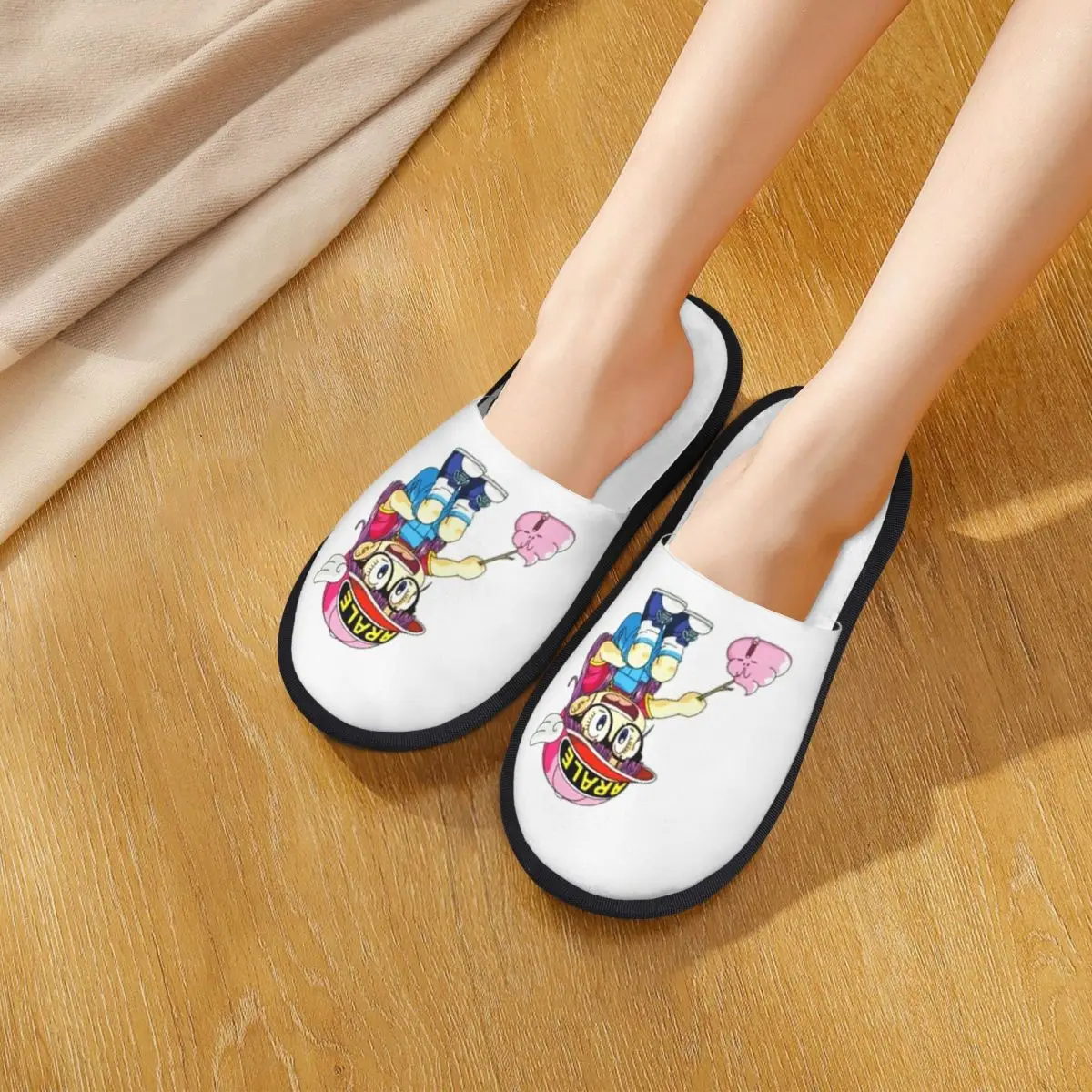 

Custom Arale Dr.Slump Slippers Memory Foam Warm Soft Women House Slipper Indoor Fluffy Shoes