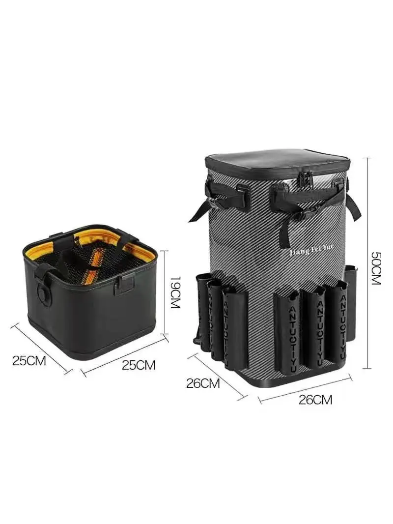 Thickened Waterproof Fishing Gear Storage Bag Multifunctional Hardened Double Shoulder Backpack Large Capacity Fish Bucket Fi...