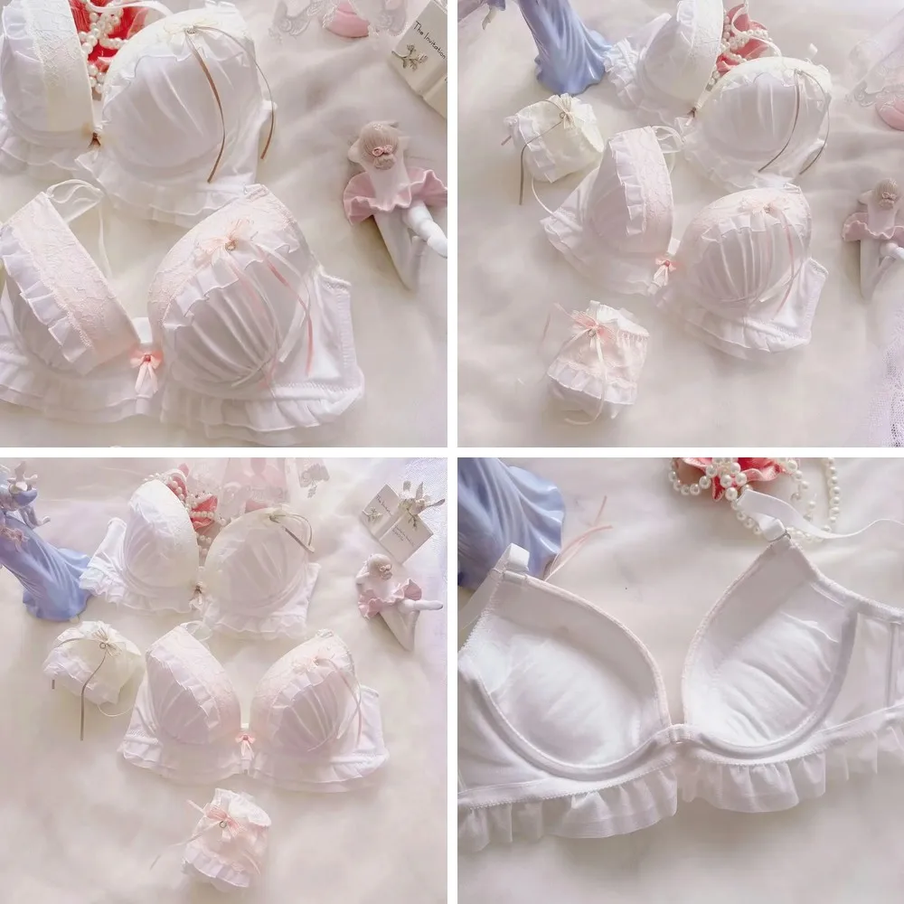 

Japanese Style Cute Lingerie Set, Sexy Lace Bra & Panties for Women, Daily Comfort College Underwear
