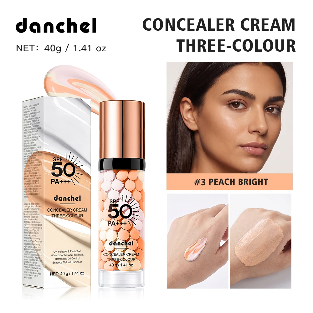 3 Color Color Correcting Concealer Cream Hydrating Oil Control Long Lasting Makeup Primer Brighten Even Skin Tone Makeup Base