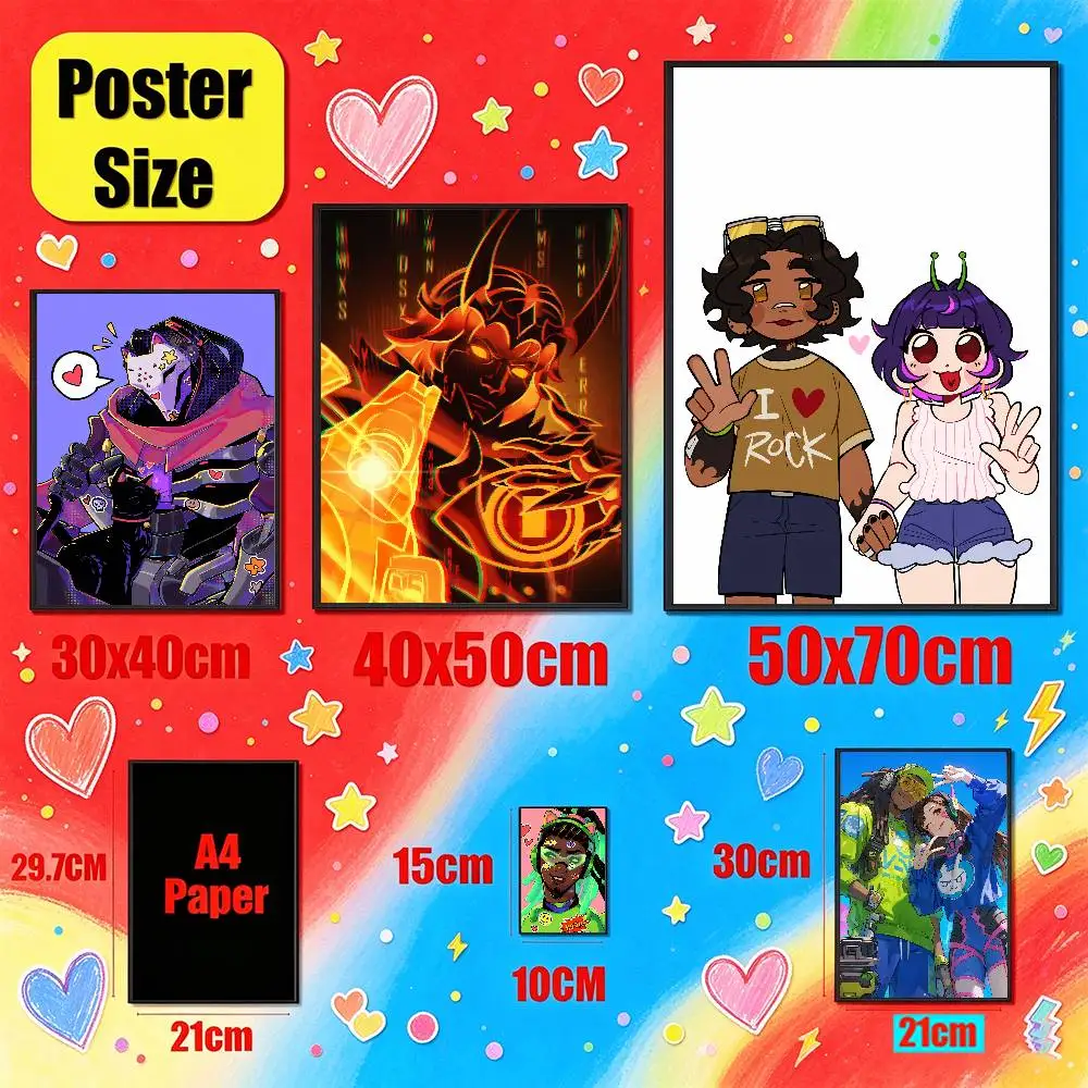 For Overwatch Lucio Emre Ramattra Poster Cover Wall Murals Offices Custom Self-adhesive Decoration Sticker Playbill