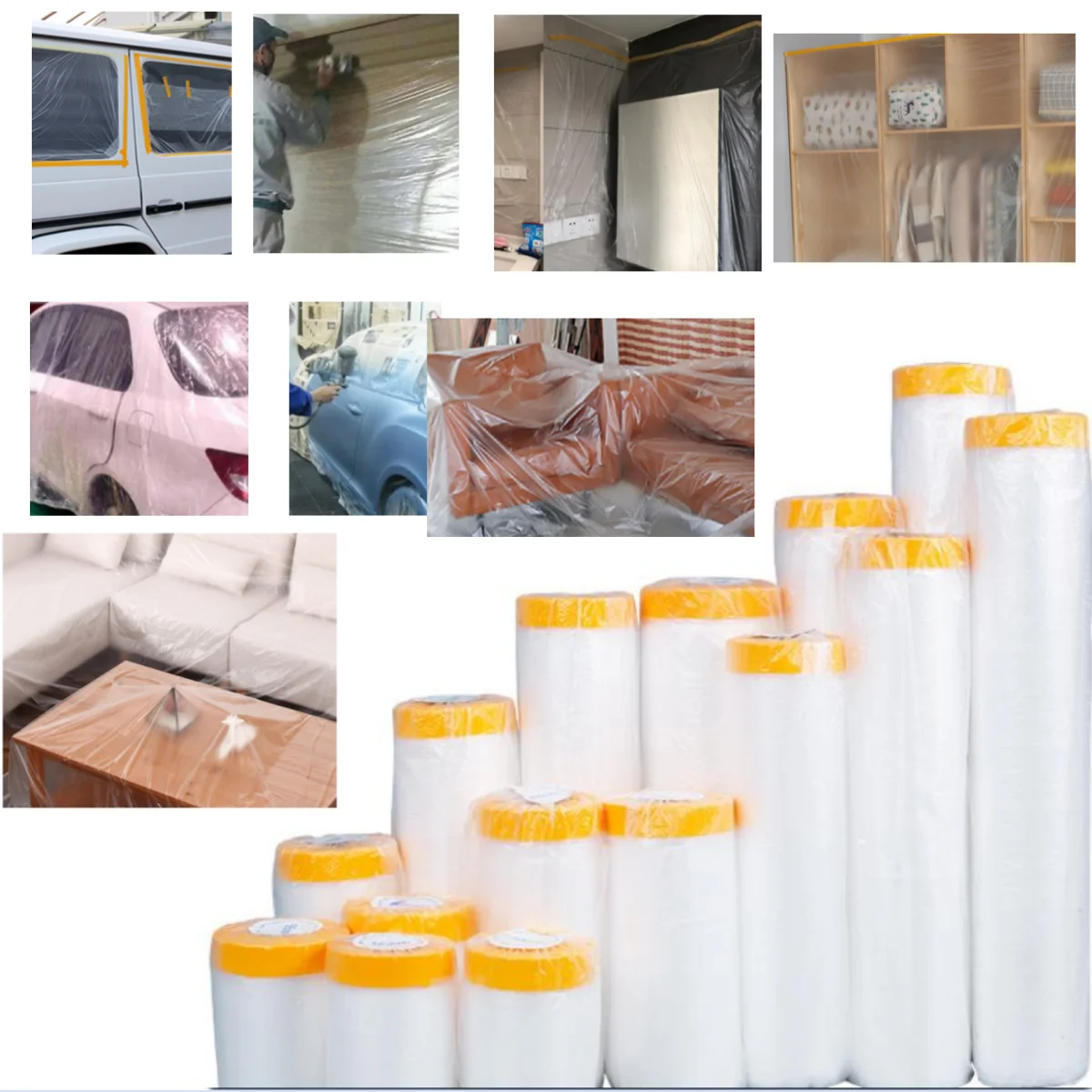 Ibc Car paint masking film,Living room room decoration furniture dustproof film,Decoration paint protection  coversofa cover 20M