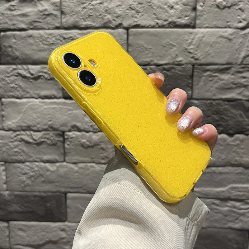 Helle fluorschlange gelbe Glitzer-Handyhülle für iPhone 17, 16, 15, 13, 14, 12, 11 Pro Max, 16e XS XR X 7 8 Plus SE, weiche Silikonhülle – Detail 9