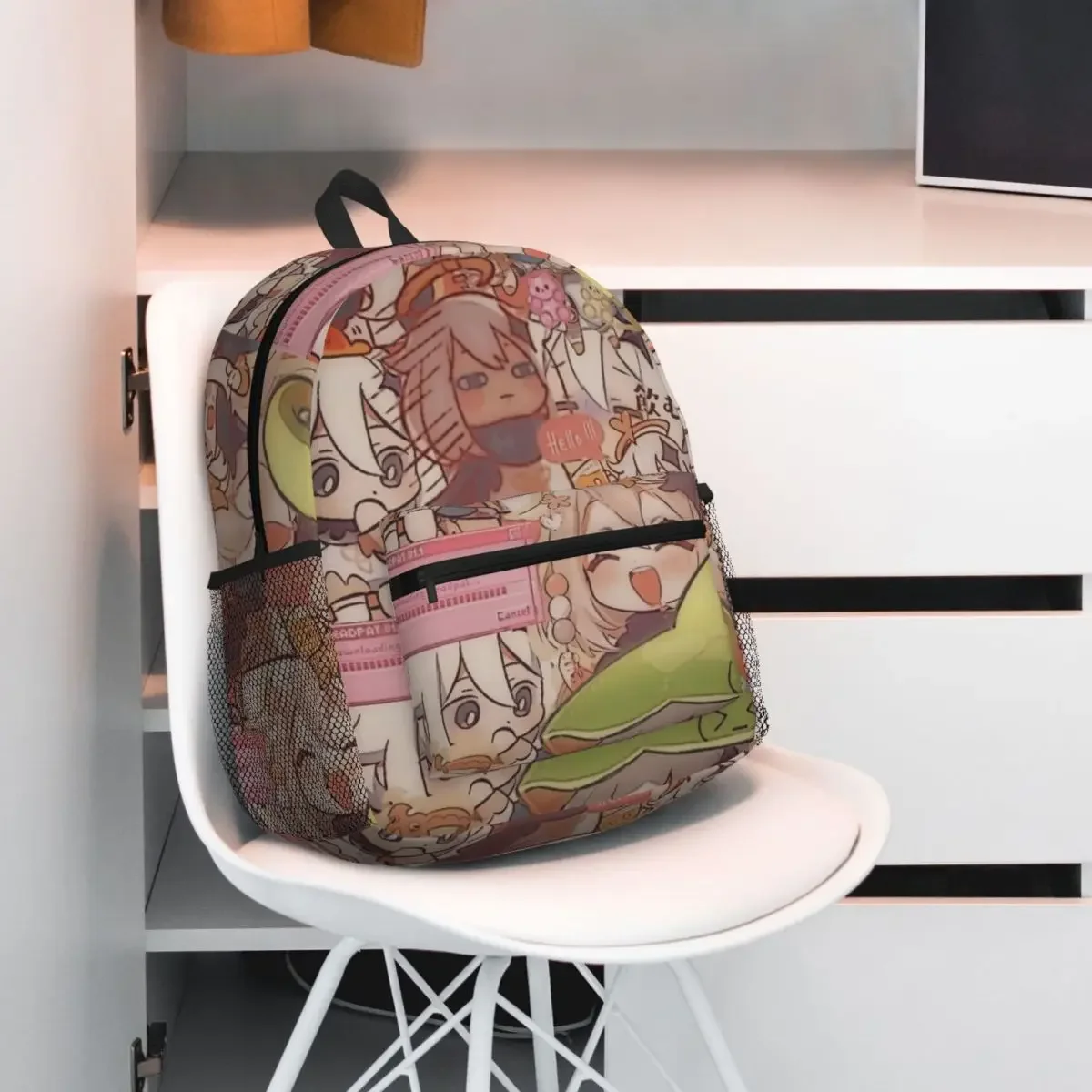 

Genshin Impact Paimon Student Backpack School Bag Hiking Travel Daypack for Men Women Fashion Bookbag Shoulder Bags