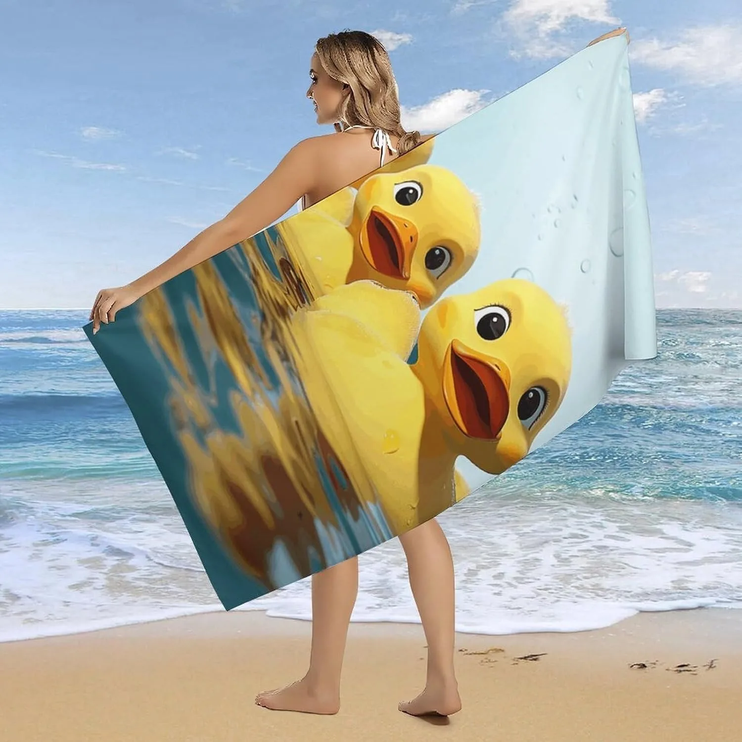Cute Ducks pattern Beach Towel for Family stuff friend Gift Quick-Dry Sand free For Bath Yoga Tourism Beach Camping Swimming GYM